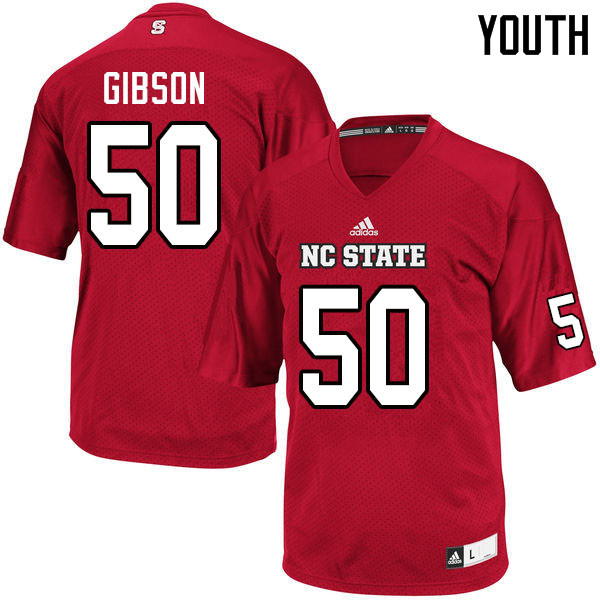 Youth #50 Grant Gibson NC State Wolfpack College Football Jerseys Sale-Red